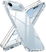 iVoler 3-in-1 clear case for iPhone 17 Air front view with transparent finish
