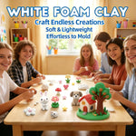 Creative art supplies setup for DIY projects and modeling