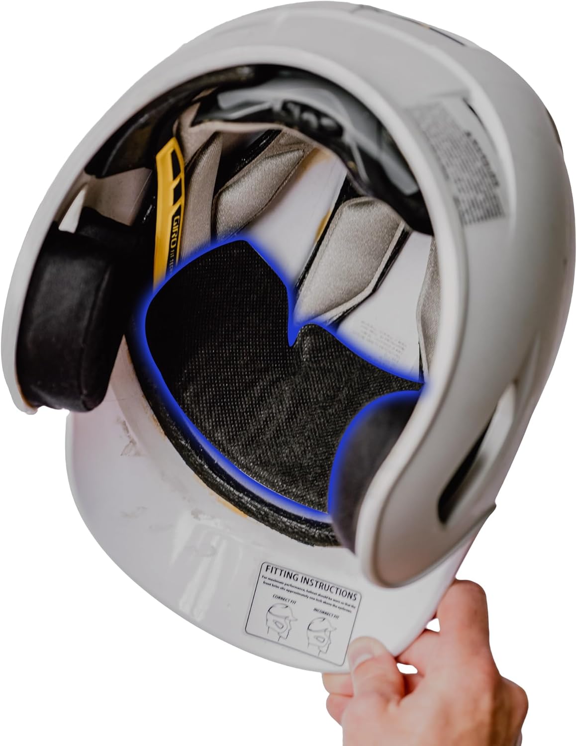 No Sweat batting helmet sweat liner front view showing moisture wicking material