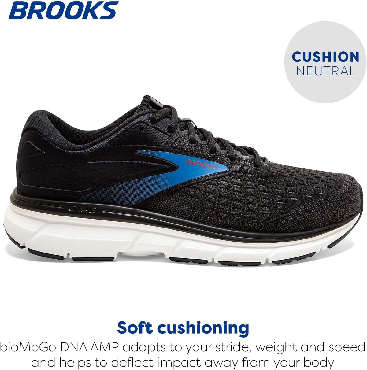 Brooks men's Dyad 11 running shoe side profile