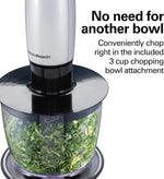 Hamilton Beach 4-in-1 Electric Immersion Hand Blender with Handheld Blending Stick, Whisk + 3-Cup Food & Vegetable Chopper Bowl, 2-Speeds, 225 Watts, Silver and Stainless Steel (59765) - Image 7