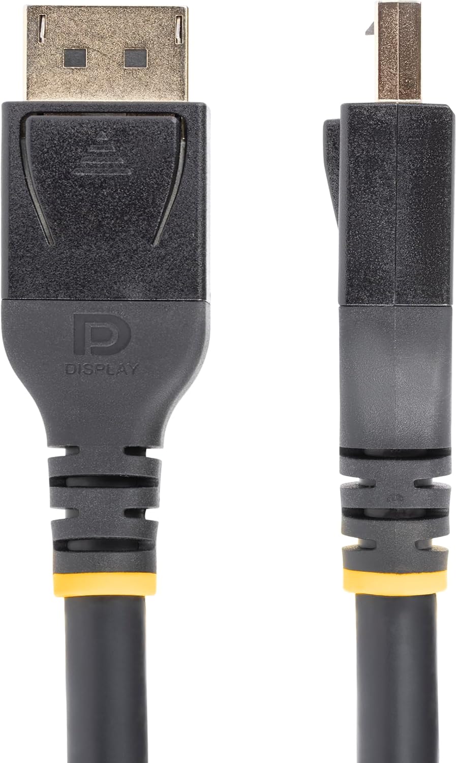 StarTech 33ft DP cord angled view highlighting gold-plated pins