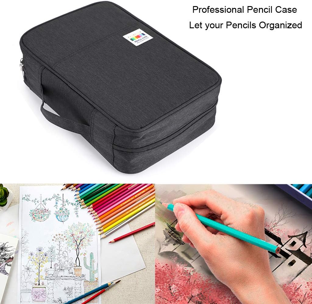 BTSKY multi layer colored pencil case exterior pocket