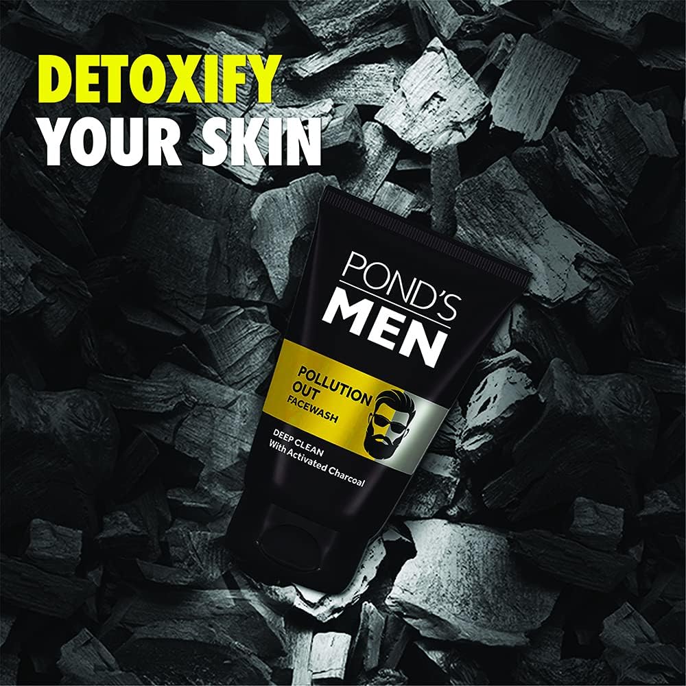 Pond's Men charcoal face wash tube back label details