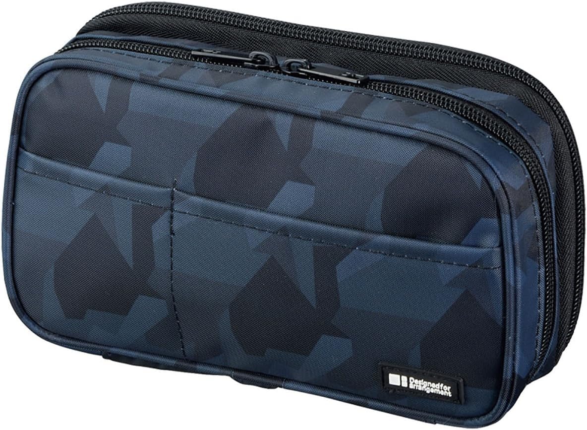 LIHIT LAB Large Capacity Triple Zipper Pencil Case For School Office College, Big Capacity 8 Compartments Pencil Bag Holder Adults Teen Boys Girls, Travel Cosmetics Storage, Jet Black (A7556-124) - Image 14