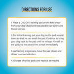 Water absorption test demonstration on a white COCOYO puppy pad