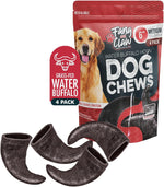 4 Pack Water Buffalo Horns for Dogs, Large 8 Inch - Natural Antler & Rawhide Bone Alternative for Aggressive Chewers, Long Lasting Single-Source Grass-Fed Dog Chew - Image 10