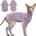 Lifestyle shot of Sphynx cat in Idepet winter sweater