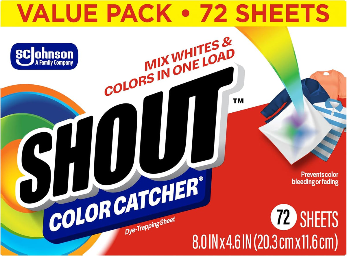 Shout Color Catchers for Laundry, Allow Mixed Washes, Prevents Color Runs and Maintains Original Clothing, 72 Count - Pack of 2 (144 Total Sheets) - Image 12