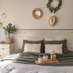 LOSOUR boho wall decor mirror packaging and unboxing angle