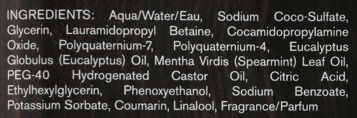 Every Man Jack shower gel back label ingredient details