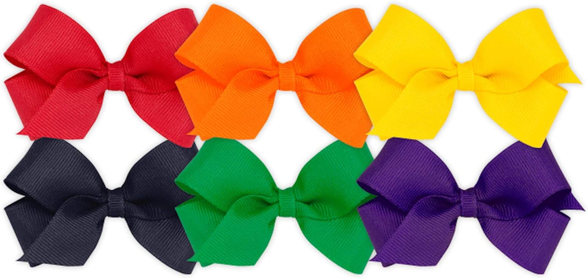 Wee Ones girls mini grosgrain bow set front view