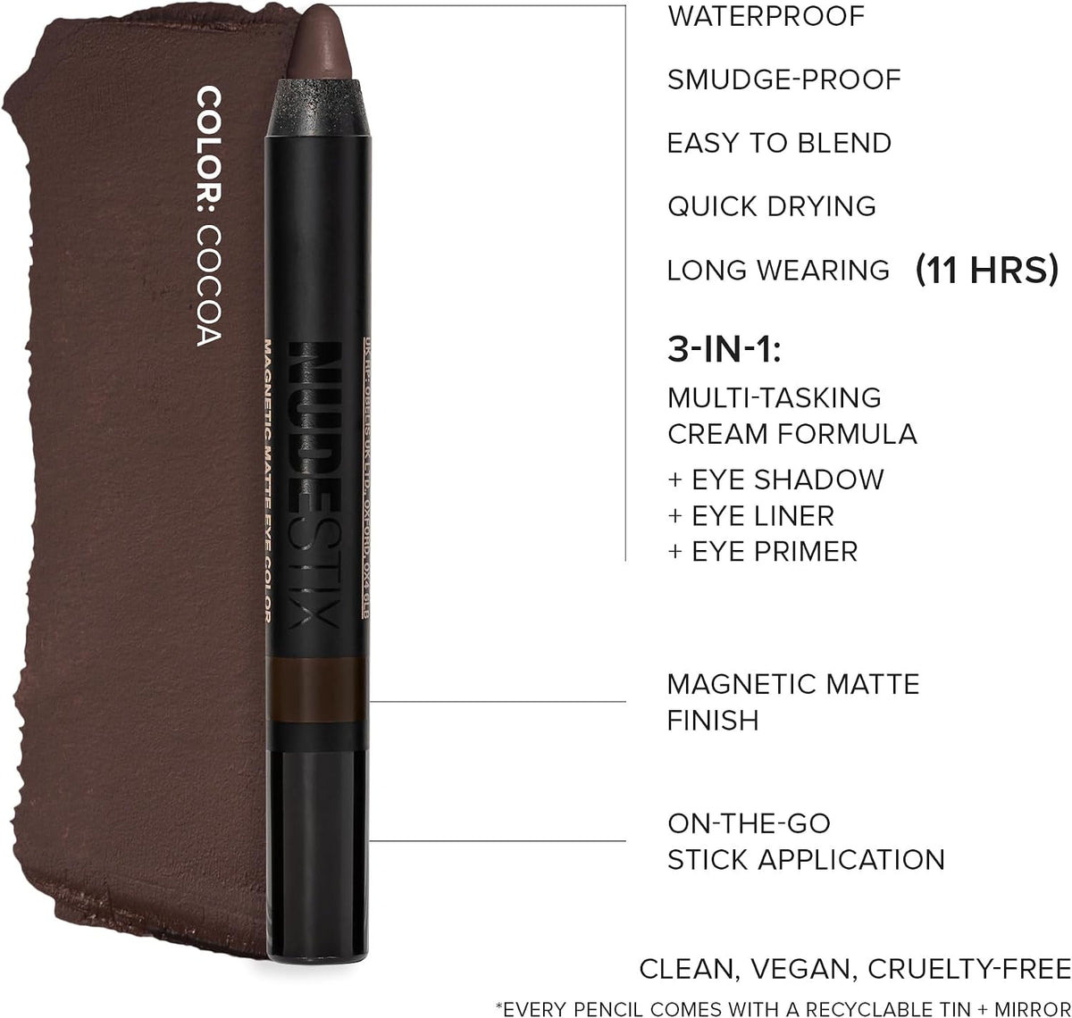 Nudestix creamy eyeshadow pencil texture view