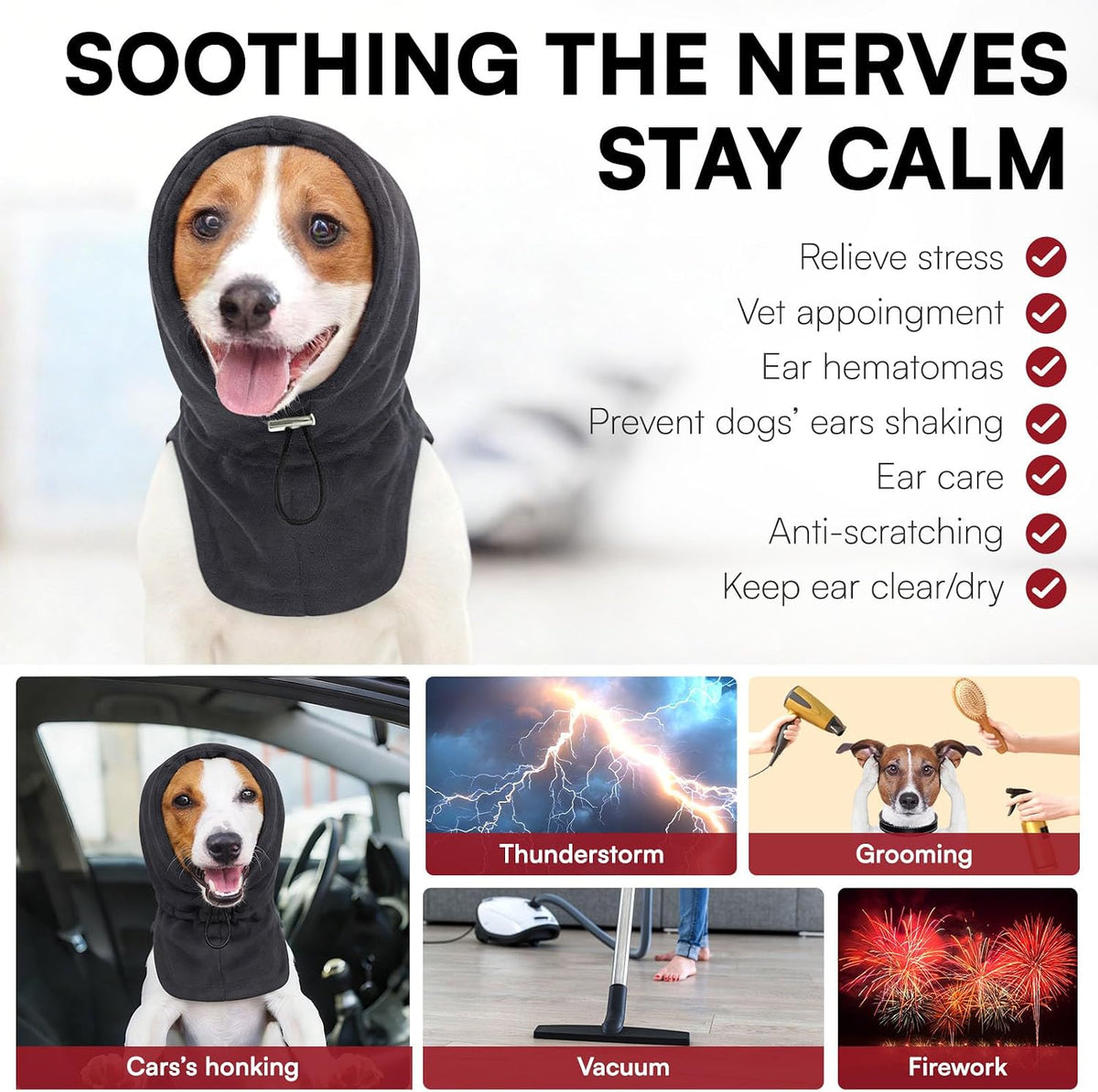 Soft and breathable fleece material texture of the Preferhouse dog head wrap.