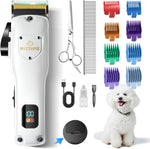 Low vibration heavy duty dog trimmer being cleaned with the maintenance brush