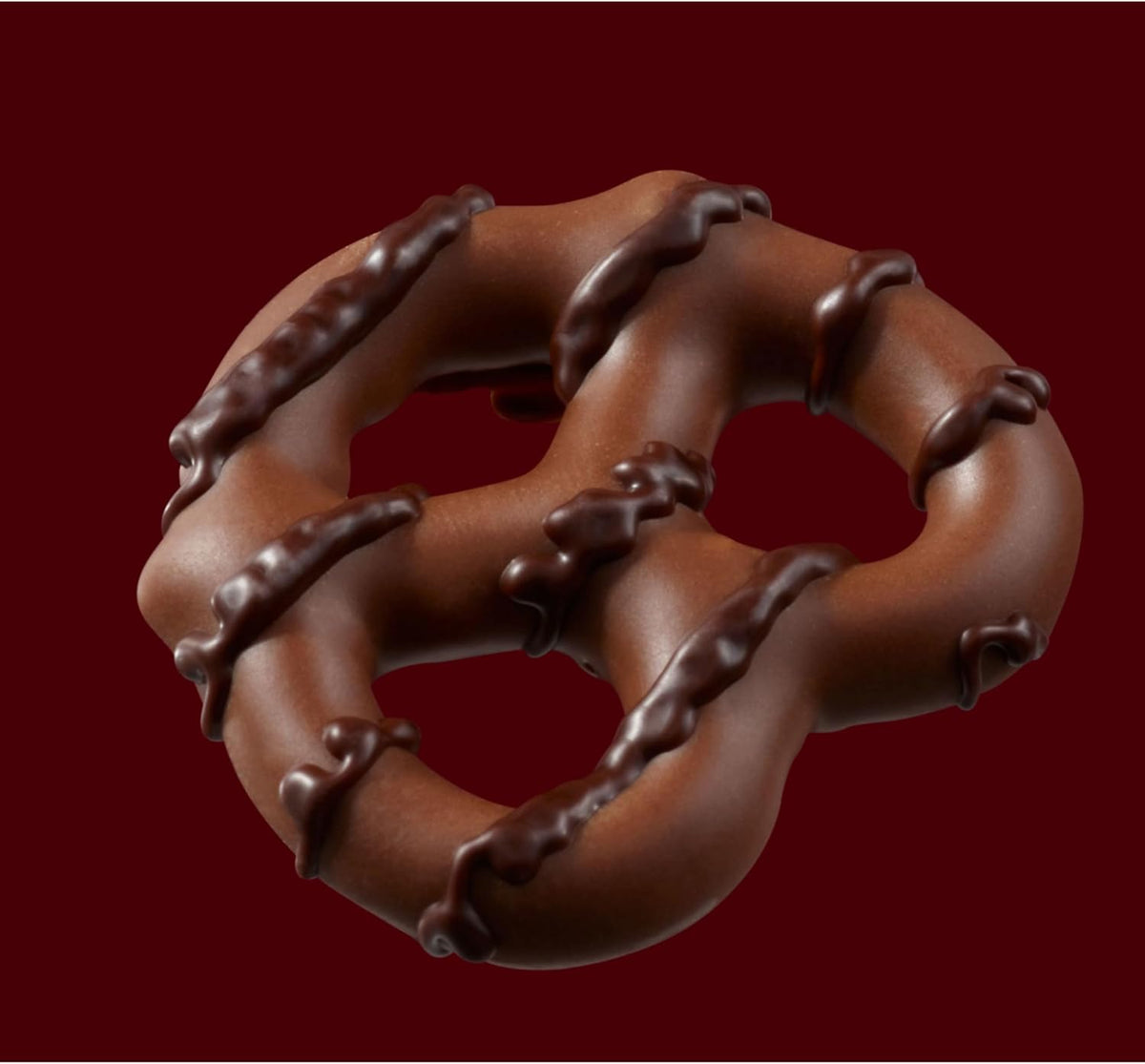 Hershey's milk chocolate and dark chocolate coated pretzel texture