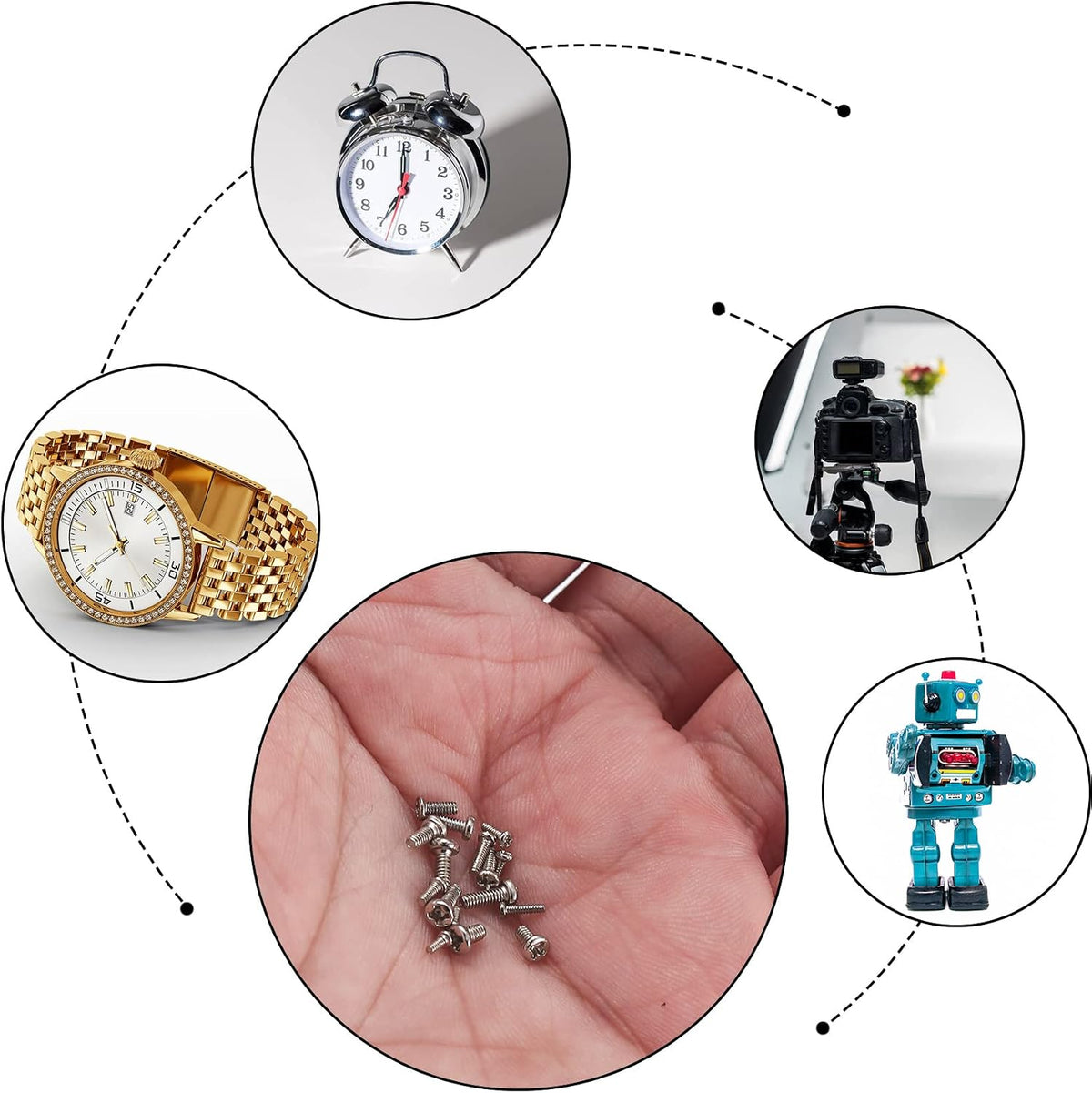 woshilaoDS eyeglass and watch repair screws in container