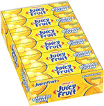 Juicy Fruit classic sweet flavor sugarless chewing gum bottle top view