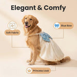 FLAdorepet large breed dog dress size chart display with measurement guide
