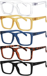 Eyekepper oversized square reading glasses front view with clear lenses