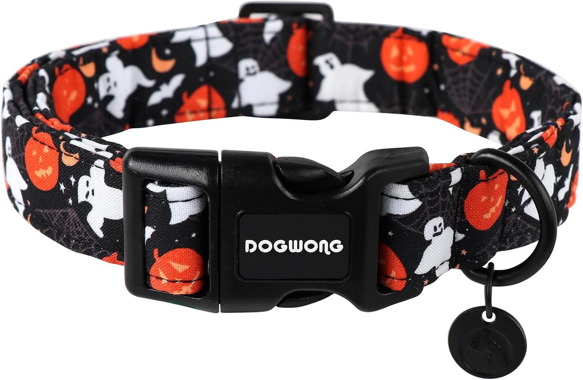 DOGWONG cotton dog collar front view