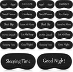 Eurzom 20 Pieces Funny Eye Sleeping Mask front view showing different slogan designs.