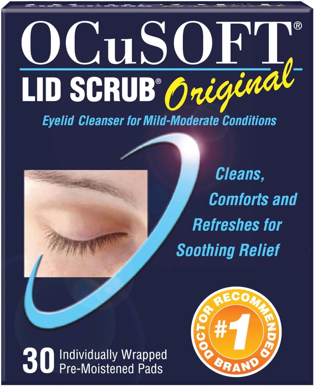 OCuSOFT Lid Scrub Original, Pre-Moistened Pads, 30 Count - Image 1