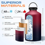 RRYFOUR stainless steel water bottle with carrying pouch