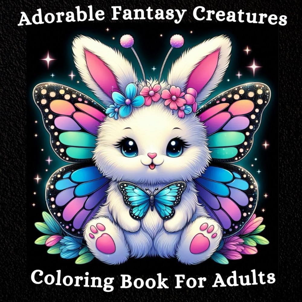 Adorable Fantasy Creatures: Adult Coloring Book for Stress Relief and Relaxation - Featuring Over 50 Adorable Creatures for Creativity and Fun - Image 1