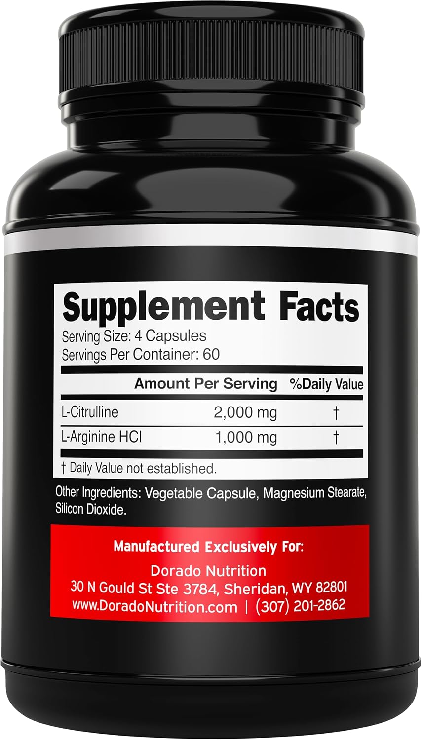 Dorado Nutrition 240 capsule bottle label details