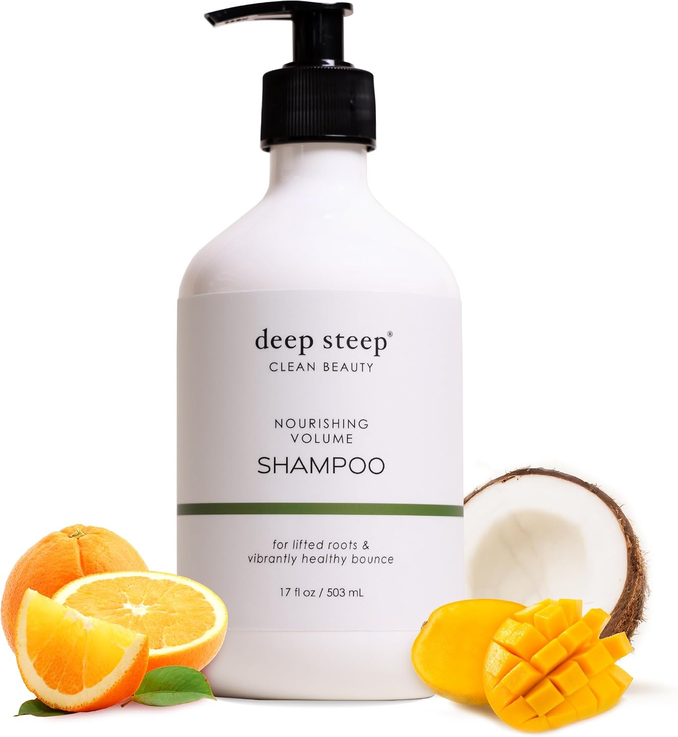 Deep Steep nourishing volume shampoo front view bottle