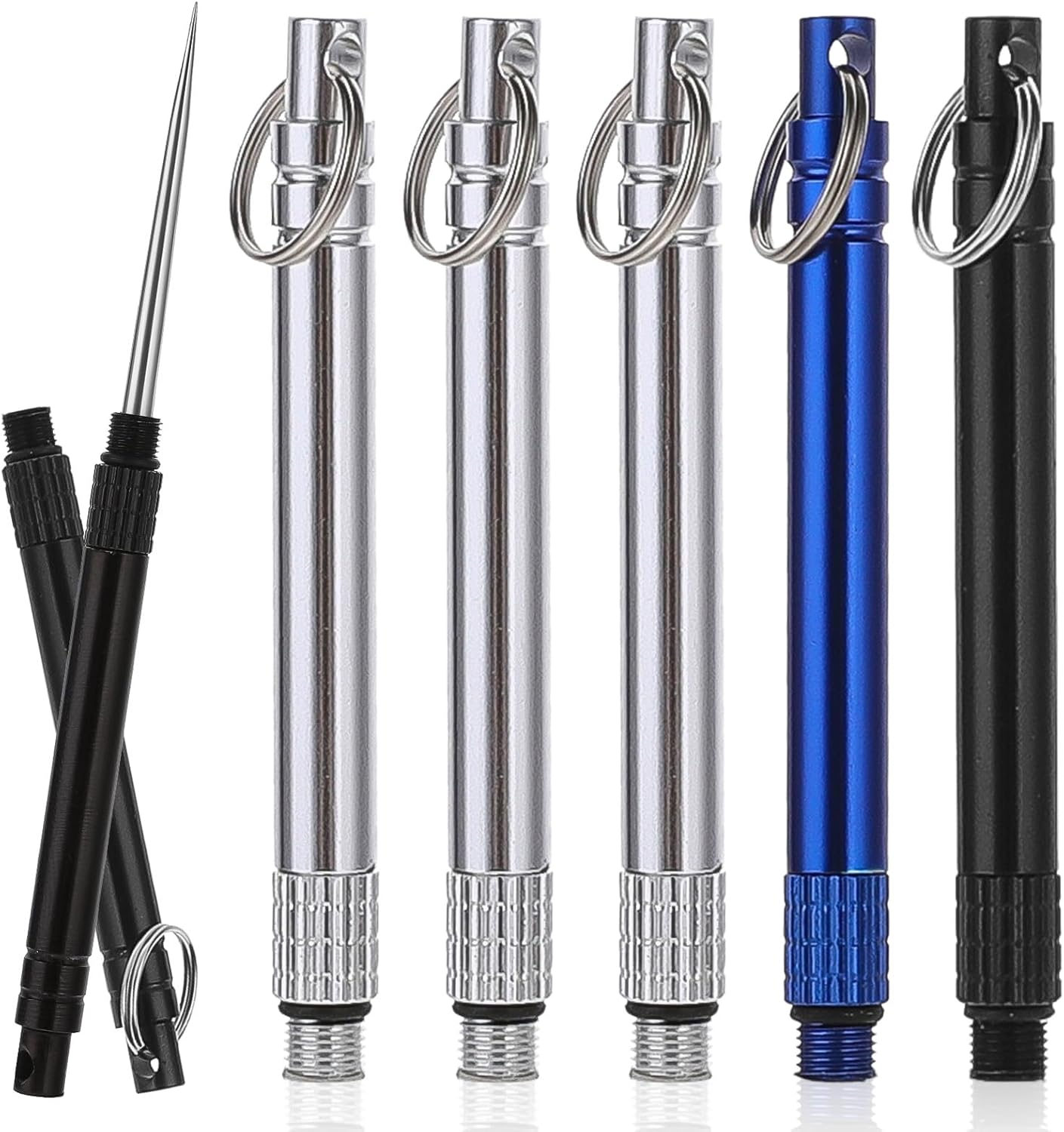 Giantree 6 PCS Portable Toothpicks, Metal Titanium Toothpicks, Reusable Toothpicks, Pocket Toothpicks with Keychain Dental Picks Tea Tree Toothpicks Fruit Toothpicks for Travel Picnic Camping - Image 1