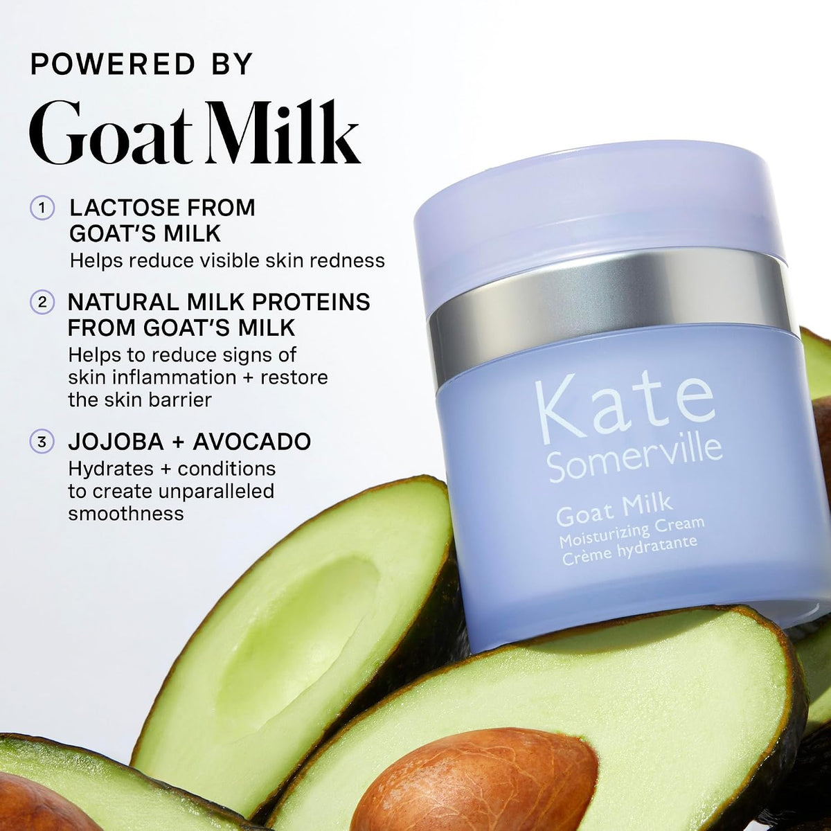 Kate Somerville Goat Milk Cream 1.7 Fluid Ounce jar showing the airless pump dispenser