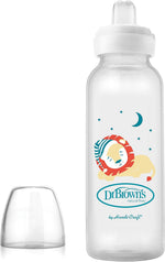Dr. Brown's Milestones narrow sippy bottle front view with lion design
