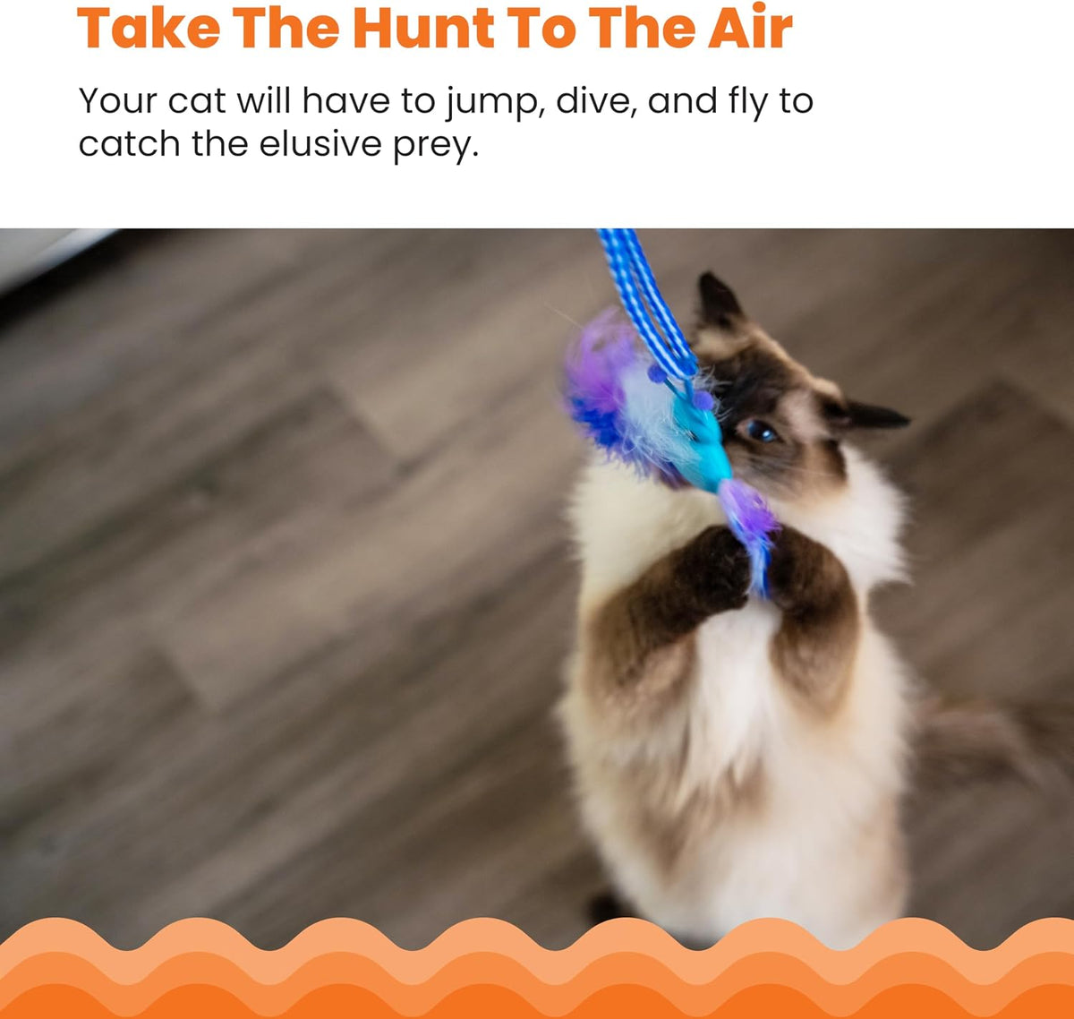 Catstages Tail Teaser air prey toy with crinkle texture