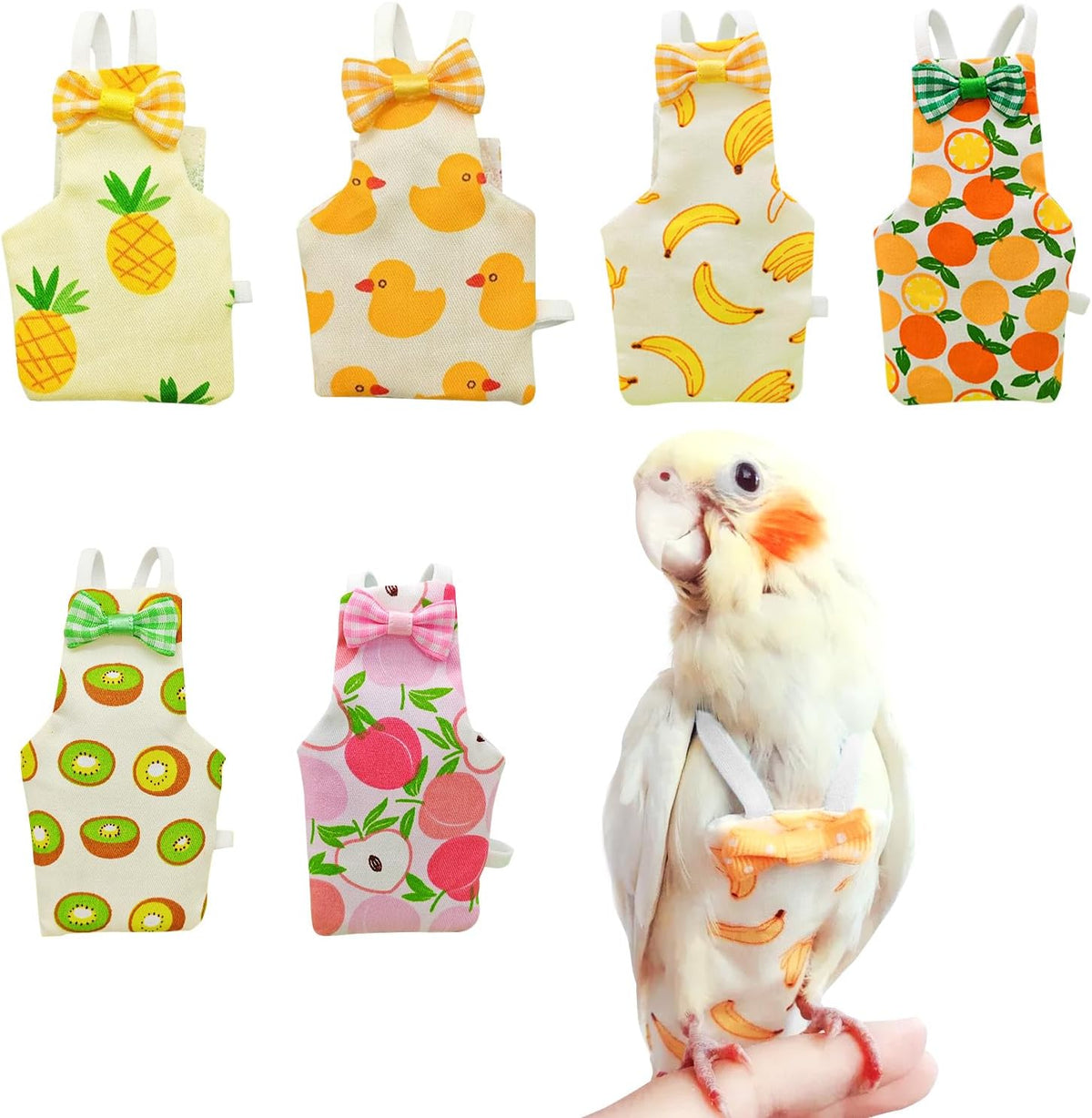 FAURAPMNG reusable bird diapers front view pack of six