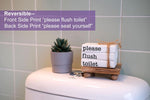 LIVDUCOT Farmhouse Mini Bathroom Sign side angle of wooden blocks