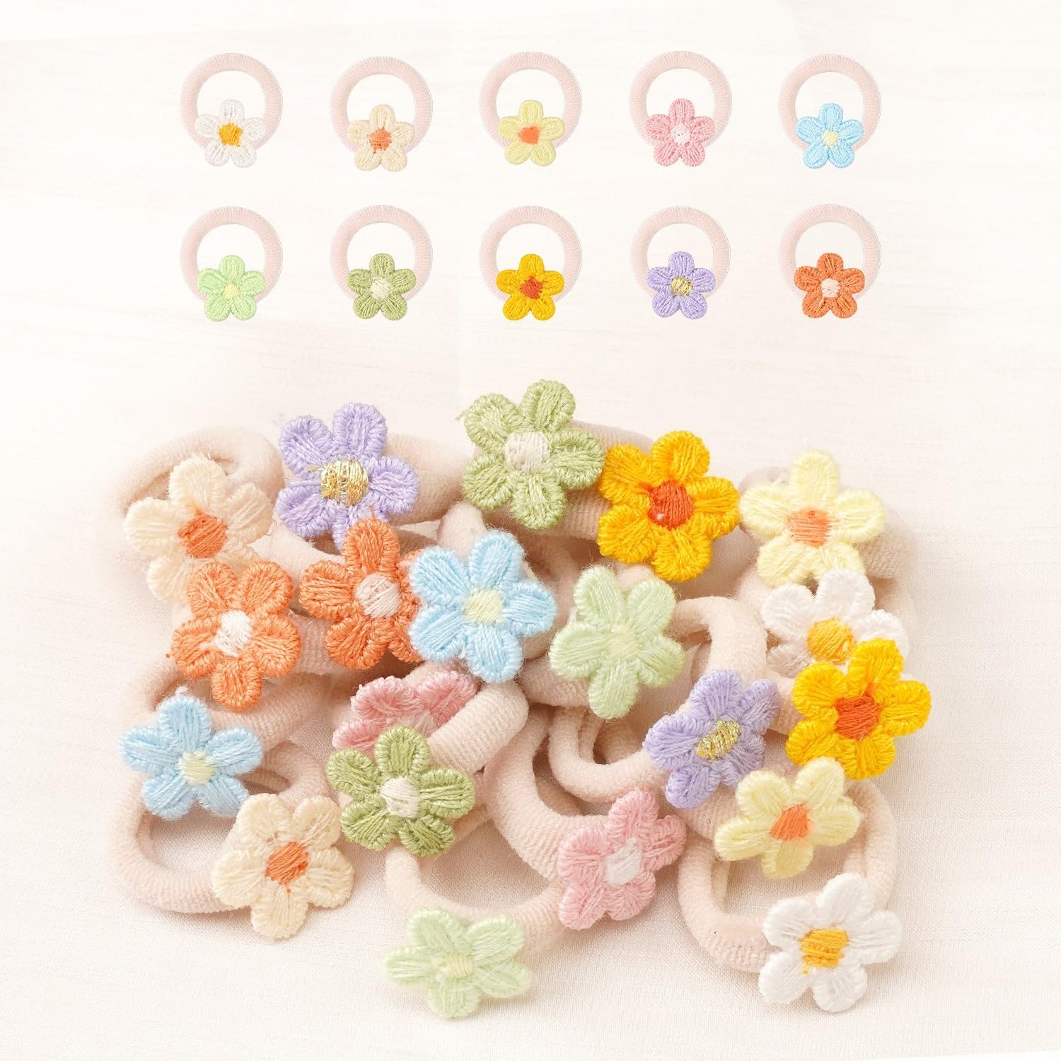Joyoyo baby girls hair ties with flower front view