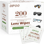 Dipoo pre moistened lens wipes packaging box front view showcasing optical cleaner sheets.