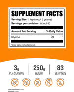 Pure unflavored amino acid supplement packaging showing supplement facts panel