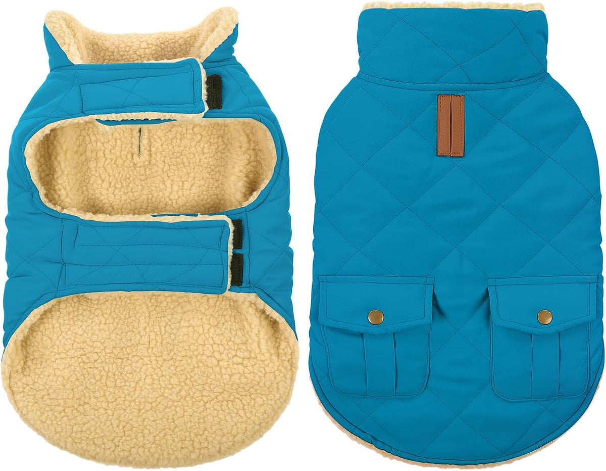 Detailed shot of quilted fabric on Queenmore dog coat