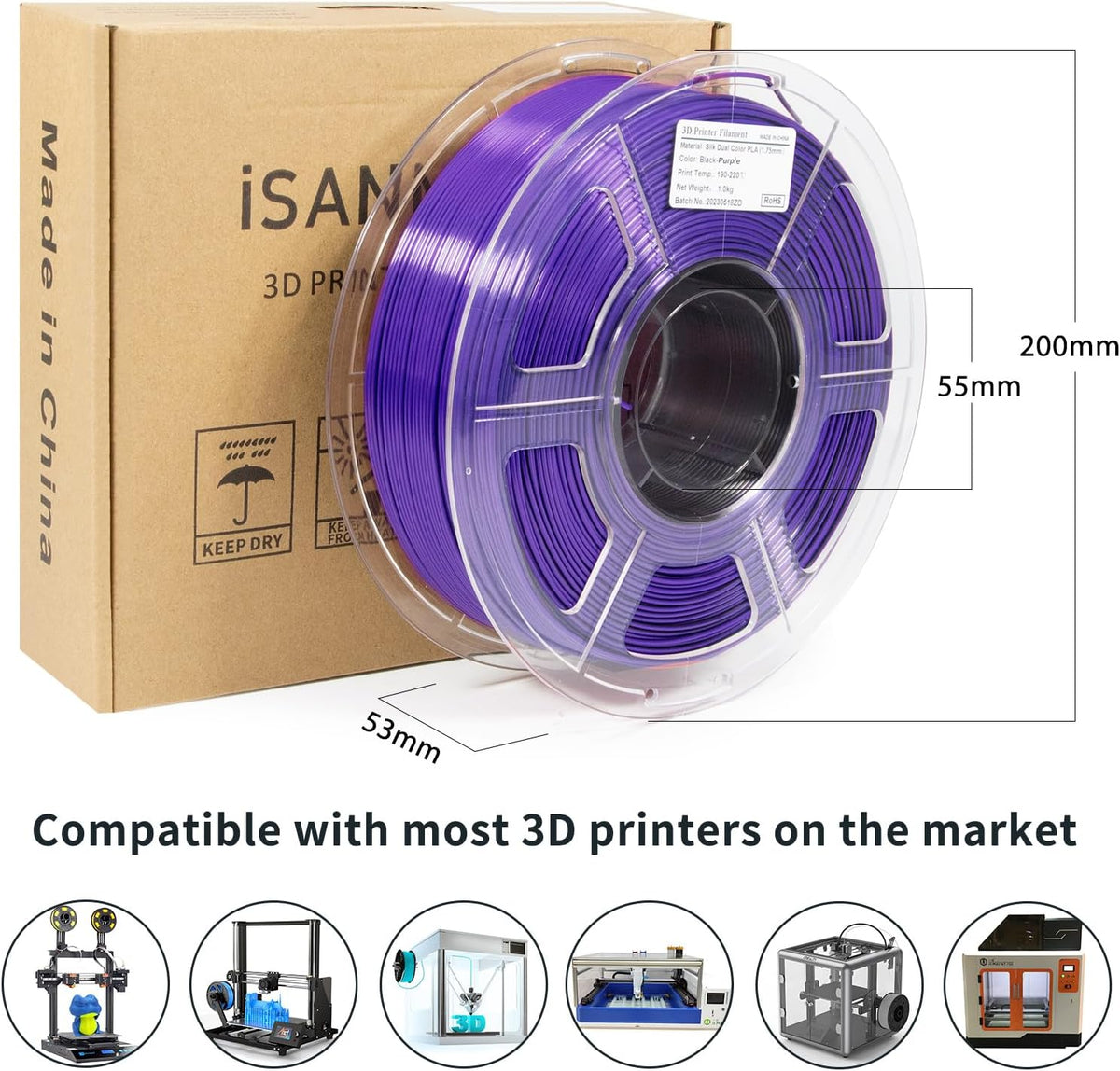 iSANMATE dual color filament side angle view