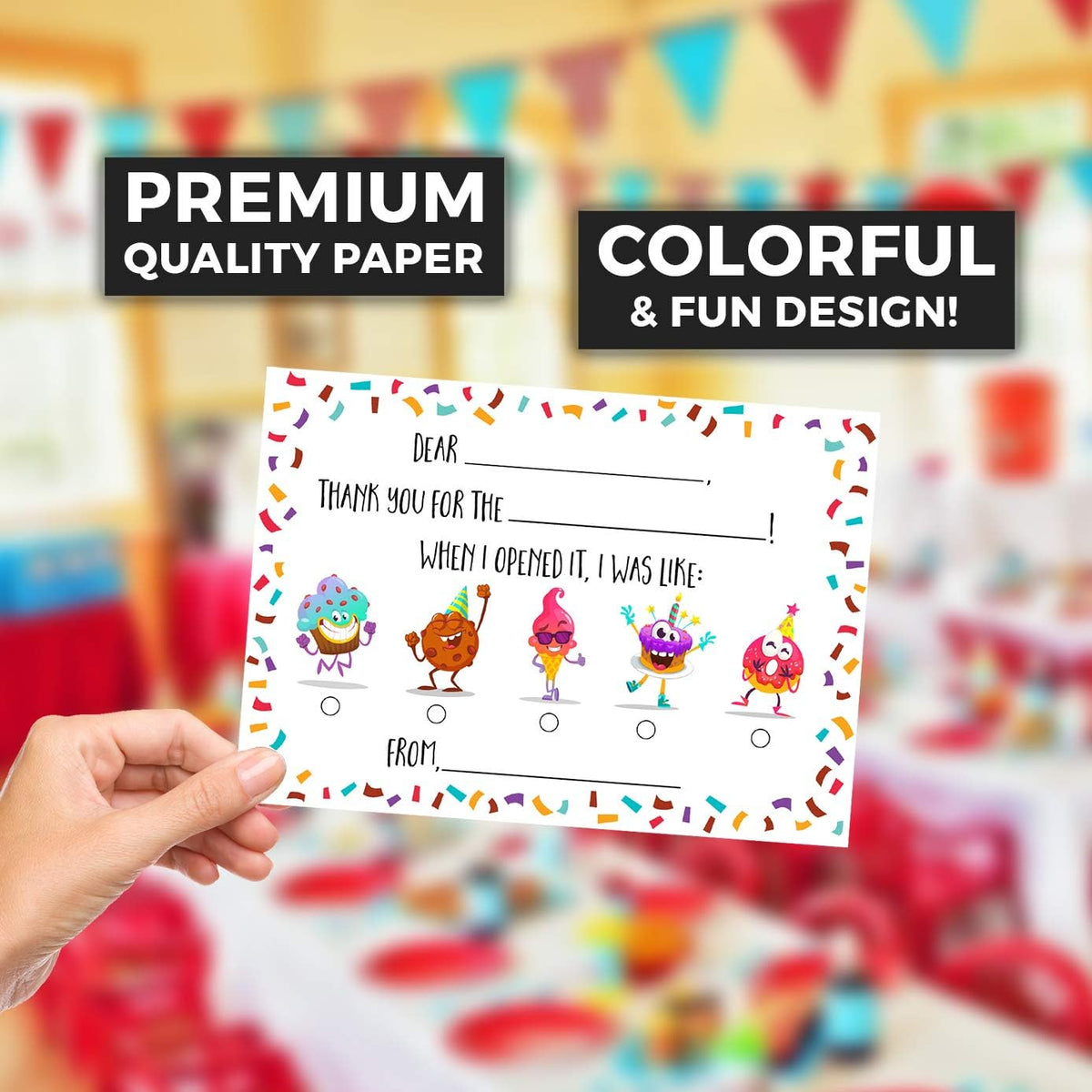 Honeyplum Kids Thank You Postcards back side postcard format