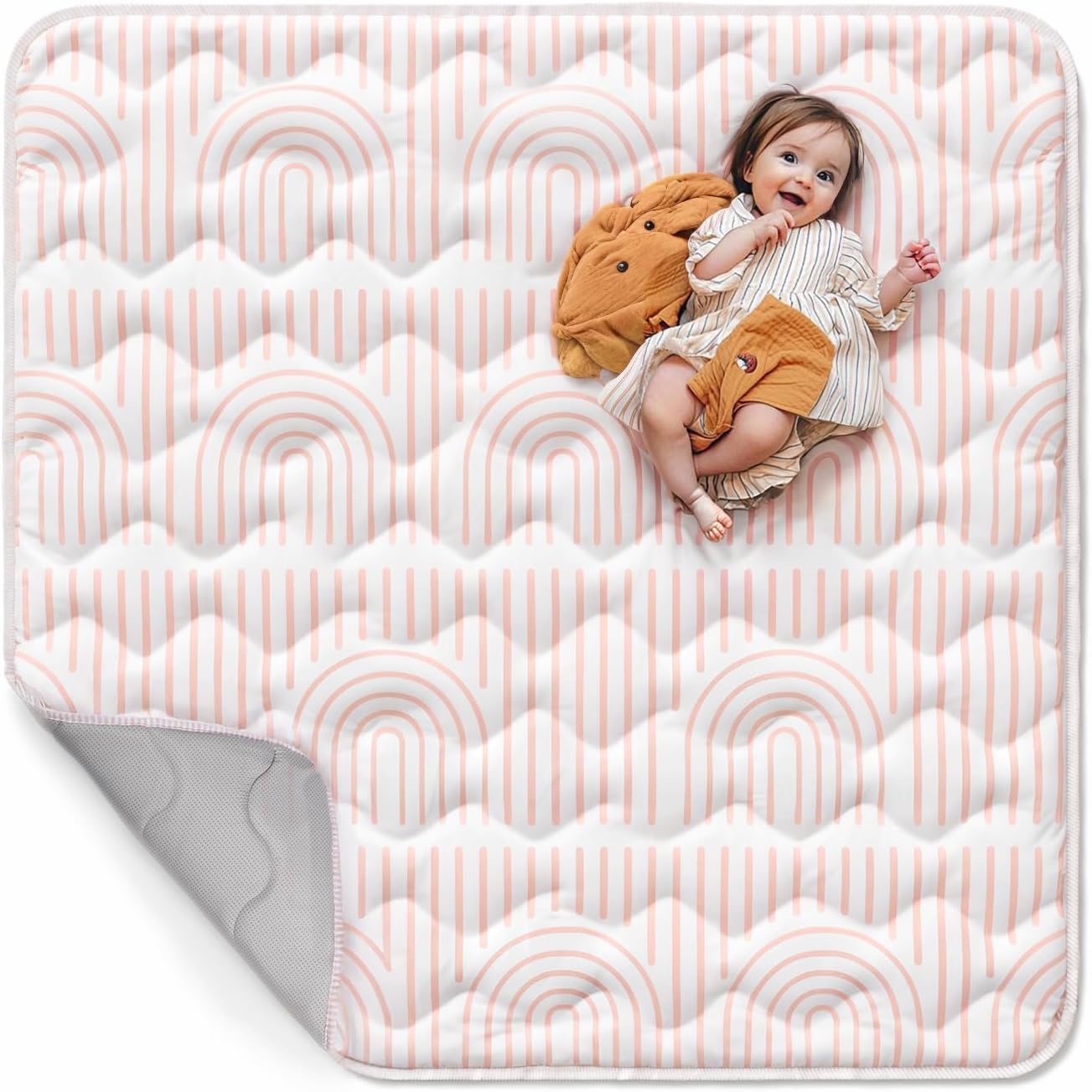 Mallify baby play mat 50x50 front view pink