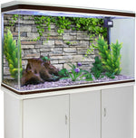 AWERT 36x18 Inches reptile habitat background applied to the rear glass of an enclosure