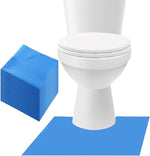 Camargue upgraded disposable toilet mats 20 pack front view highlighting the super absorbent U shaped design around the commode base.