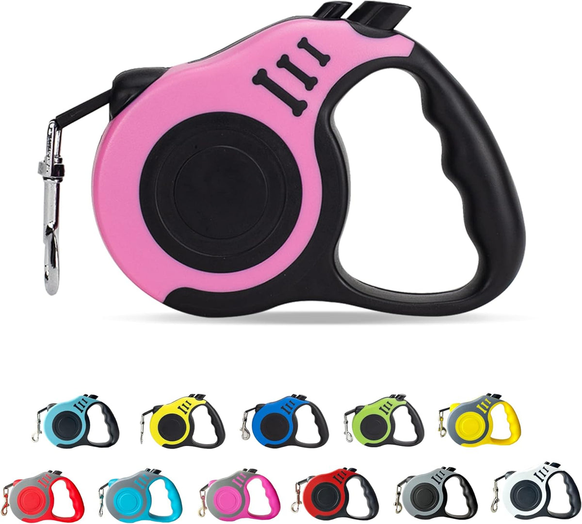 Retractable dog leash packaging and product contents