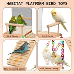 Close-up of rust-resistant metal mounting hardware on wooden bird toy.