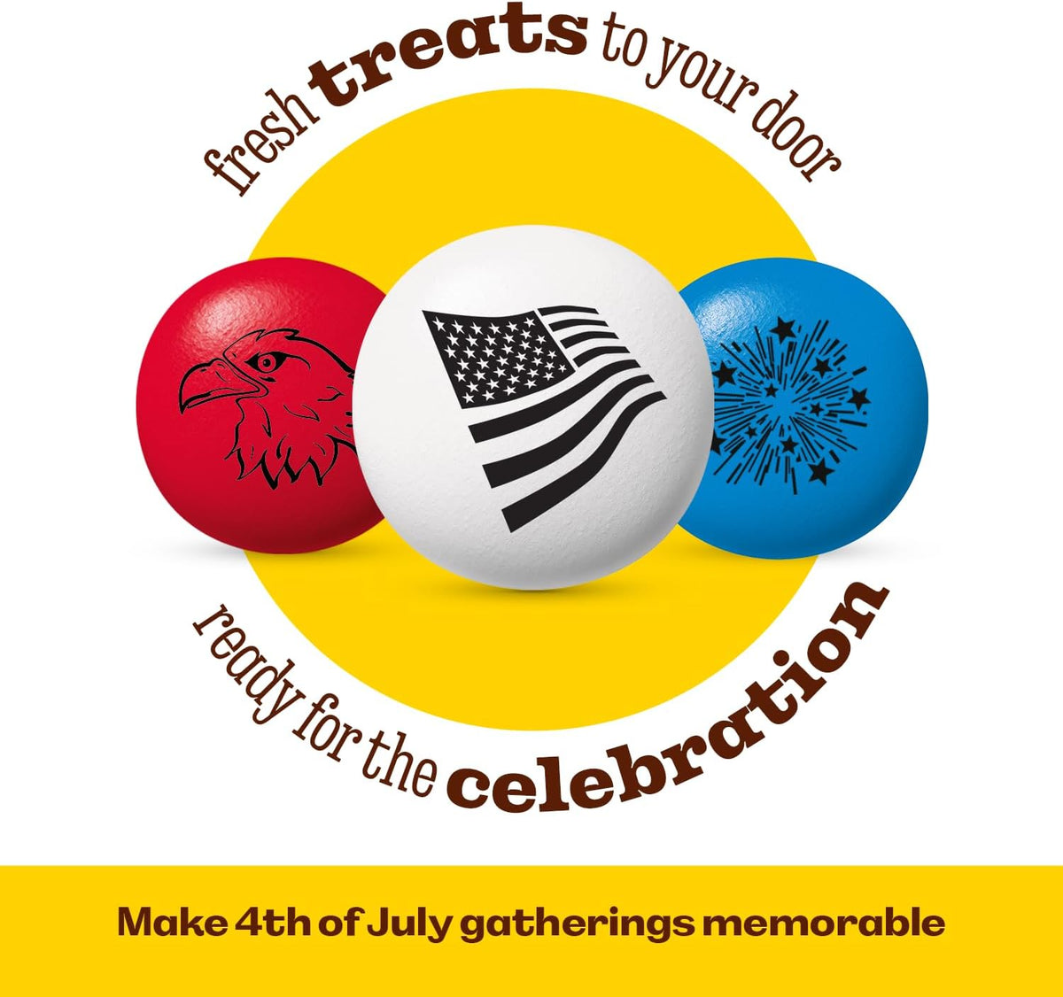 Patriotic theme M&M'S candies used as cake toppers