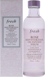 Fresh Rose Deep Hydration Oil Infused Serum 100ml glass bottle front view